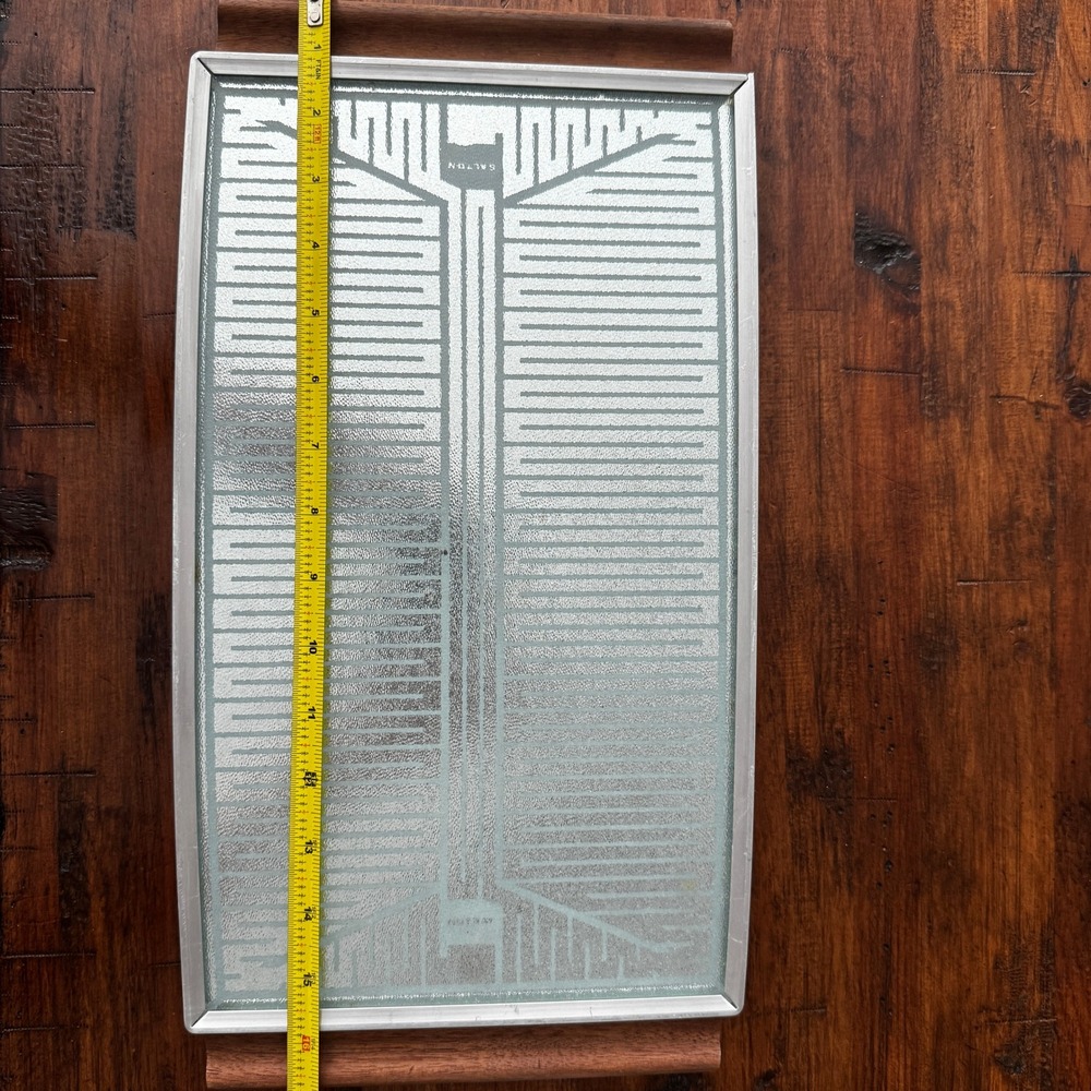 Vintage Salton Hotray Electric Food Warmer Glass Aluminum Walnut Wood with Cord